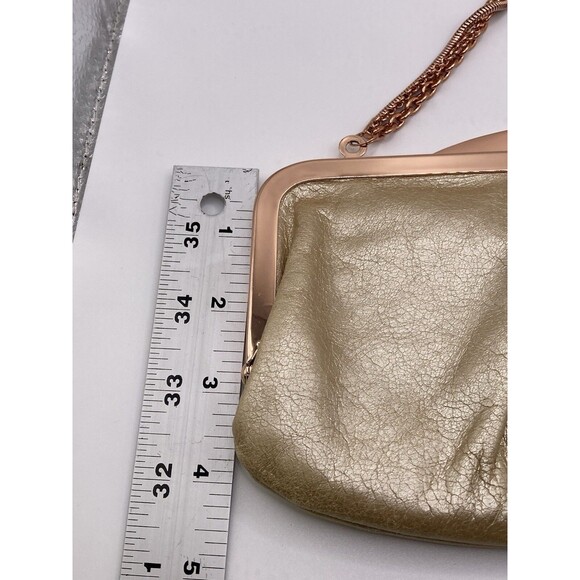 Hobo The Original Leather Clutch Gold And Rose Gold With Bag With Imperfections - Picture 12 of 16